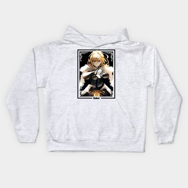 Fate Saber Kids Hoodie by hackneydagger